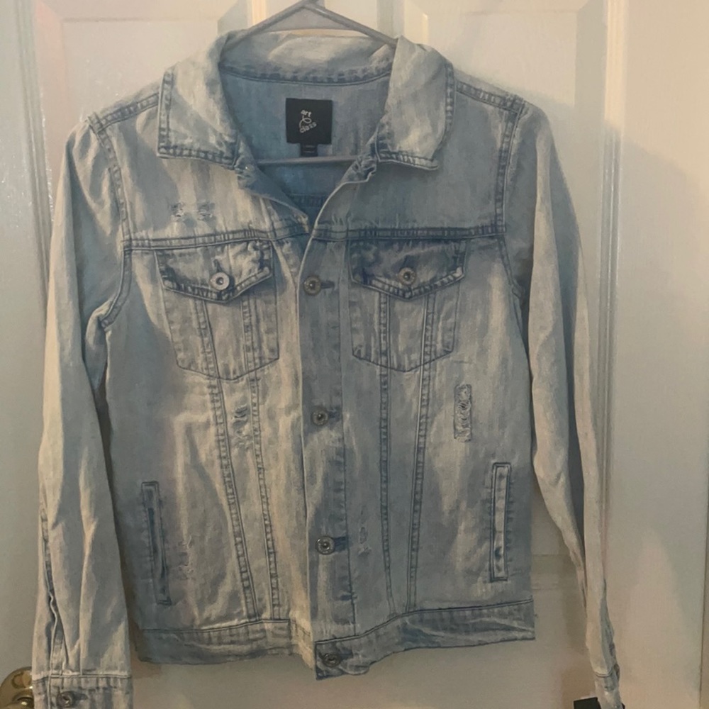 Girls size L(9-10) distressed jean coat.
